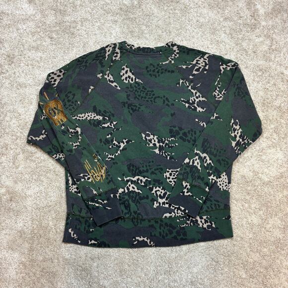 Zadig & Voltaire Upper AO Camou Cheetah Camo Crew Sweatshirt Women's S - Picture 3 of 8